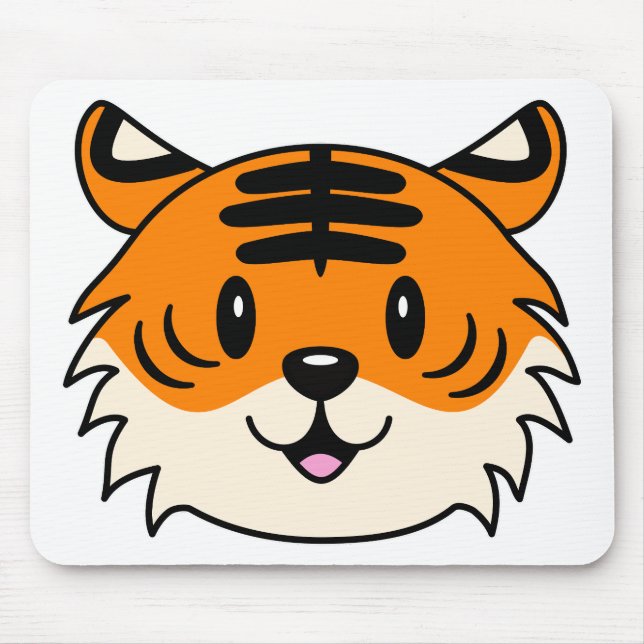 Tapis De Souris Carton doux et souriant tigre (Devant)