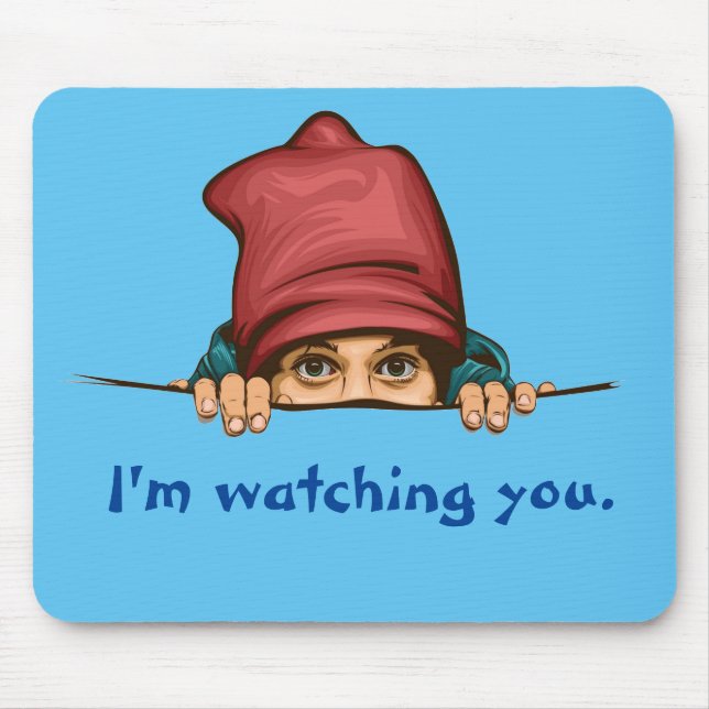 Tapis De Souris Cartoon Art Graphisme Oeil Pair Peeking Spy Lurk M (Devant)