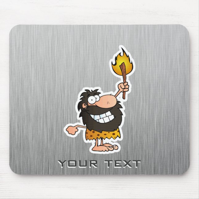Tapis De Souris Cartoon Caveman; Métal-look (Devant)