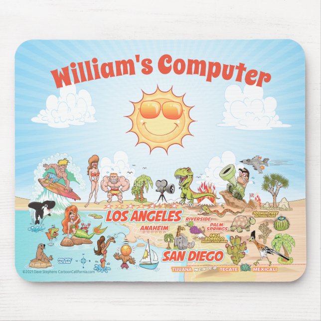 Tapis De Souris Cartoon de souris Californie personnalisable (Devant)