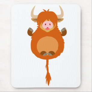 Tapis De Souris Cartoon Méditant Mignonne Mousepad de vache Highla