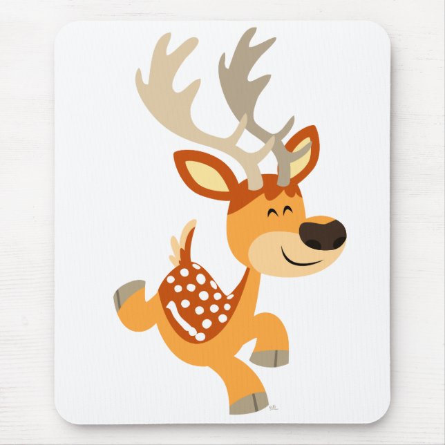 Tapis De Souris Cartoon mignon Gamboling Fallow Deer Mousepad (Devant)