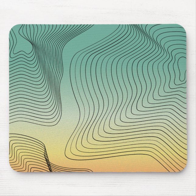 Tapis De Souris Cartouche de souris Abstraite verte et orange (Devant)