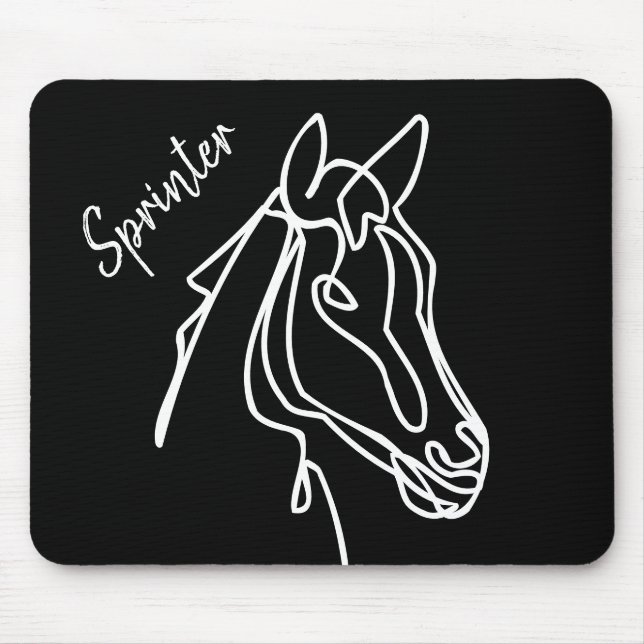Tapis De Souris Cartouche de souris en noir et blanc personnalisée (Devant)