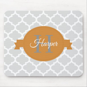 Tapis De Souris Cartouche de souris personnalisée Orange Quatrefoi