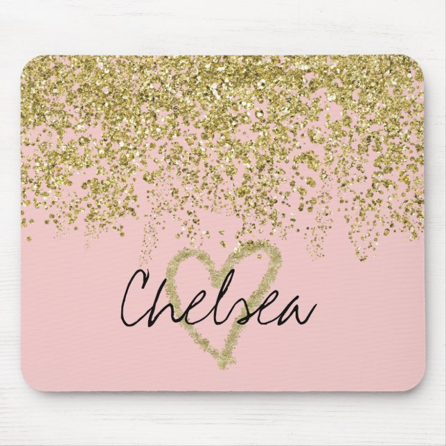 Tapis De Souris Cascade Coeur de Parties scintillant de Chelsea (Devant)