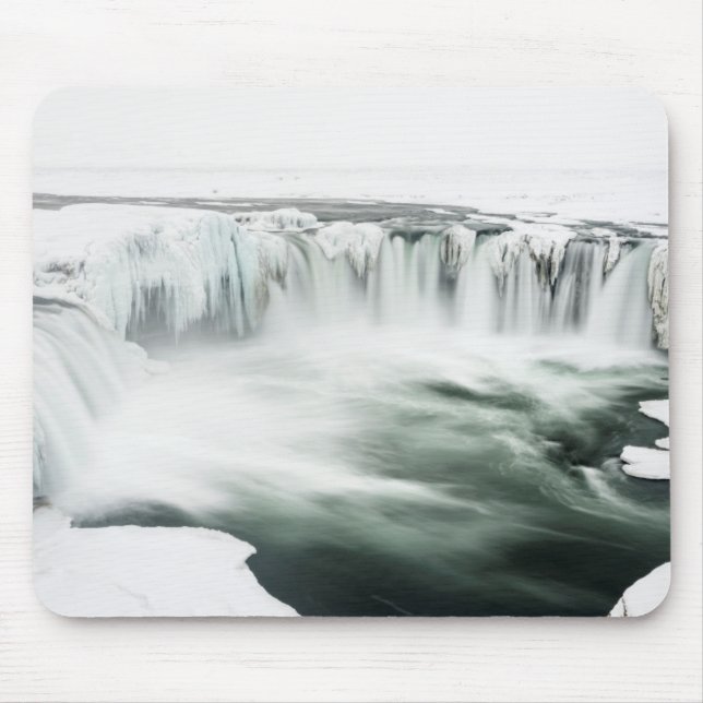 Tapis De Souris Cascade de Godafoss, hiver, Islande (Devant)