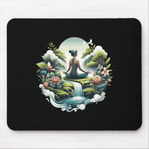 Tapis De Souris Cascade de Yoga Zen Méditation Paisible Bien-être 