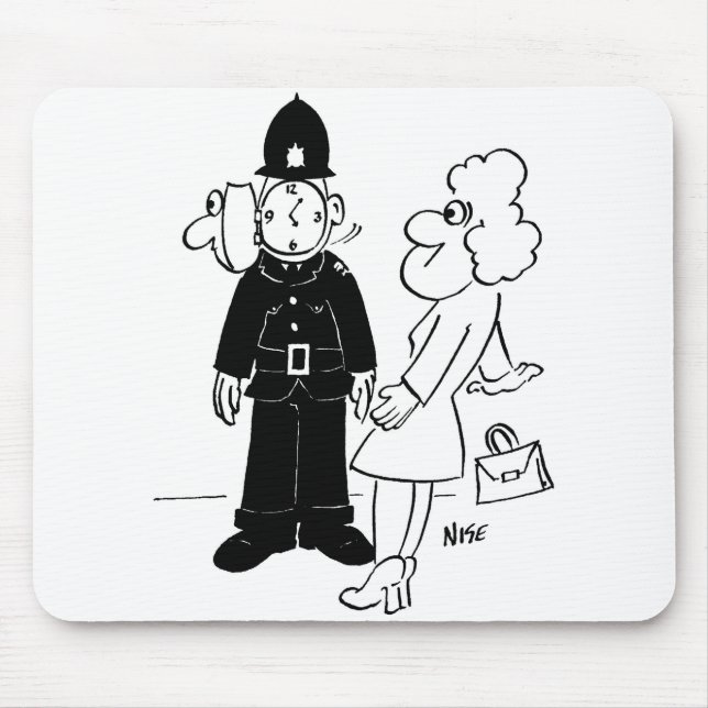 Tapis De Souris Casque de l'horloge du policier (Devant)