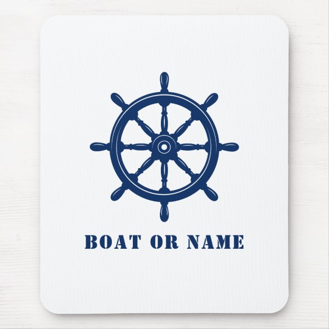 Tapis De Souris Casque de roue de navire nautique et votre bateau  (Devant)