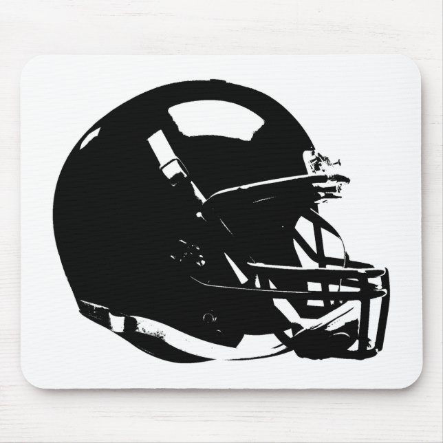 Tapis De Souris Casque noir blanc Pop Art Football (Devant)