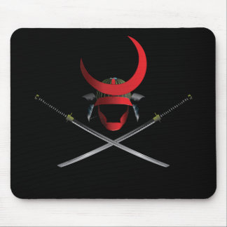Tapis De Souris Casque samouraï et épées