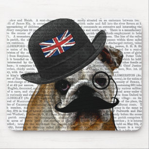 Tapis De Souris Casquette britannique de bouledogue et de lanceur