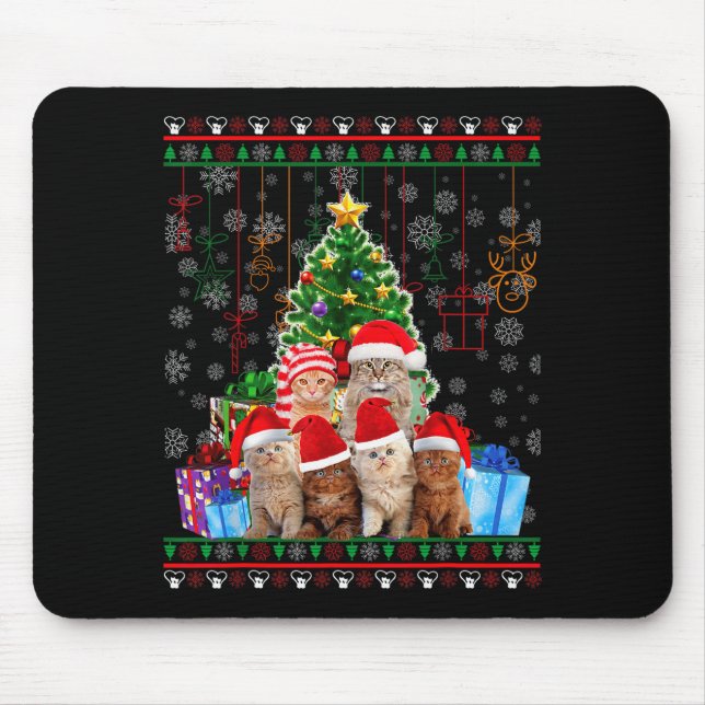 Tapis De Souris Cat Christmas Funny Ugly Women Men Merry Gift  (Devant)