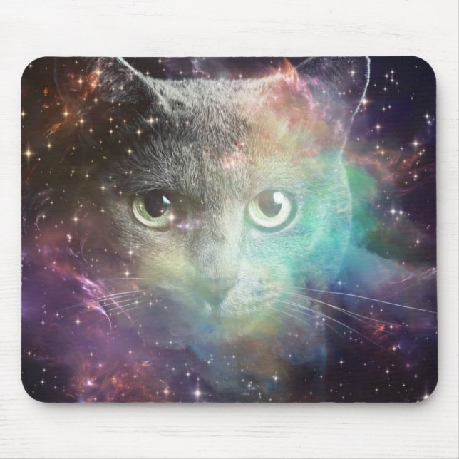 TAPIS DE SOURIS CAT DE L'ESPACE DE GALAXIE (Devant)