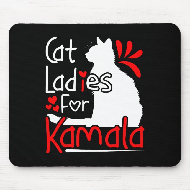 Tapis De Souris Cat Ladies For Kamala Silhouette Graphic (Devant)