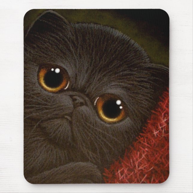 Tapis De Souris CAT PERSAN NOIR Mousepad de CHATON (Devant)