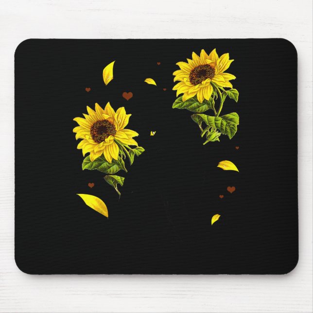 Tapis De Souris Cat Sunflower Christmas Tree Sun Flower Cat Lover  (Devant)