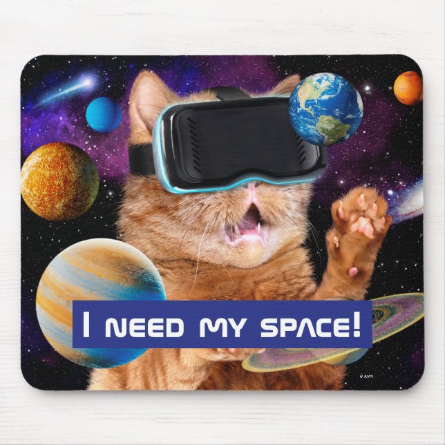 Tapis De Souris Cat VR dans l'espace (Devant)