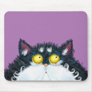 Tapis De Souris Cat yeux regardant la souris pavé