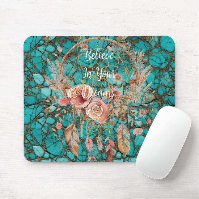 Tapis De Souris Catcher de rêve Turquoise (Avec souris)