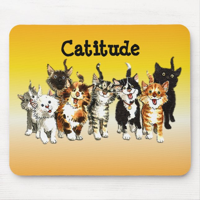 Tapis De Souris Catitude Cute Kitty Chats Pad Souris (Devant)