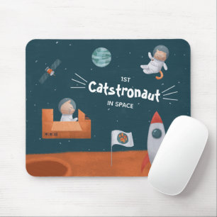 Tapis De Souris Catstronaut Whimsical dans l'espace, Chats sur Mar