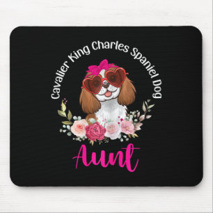 Tapis De Souris Cavalier King Charles Spaniel Chien Tante Floral V