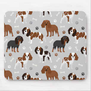 Tapis De Souris Cavalier King Charles Spaniel Paws and Bones