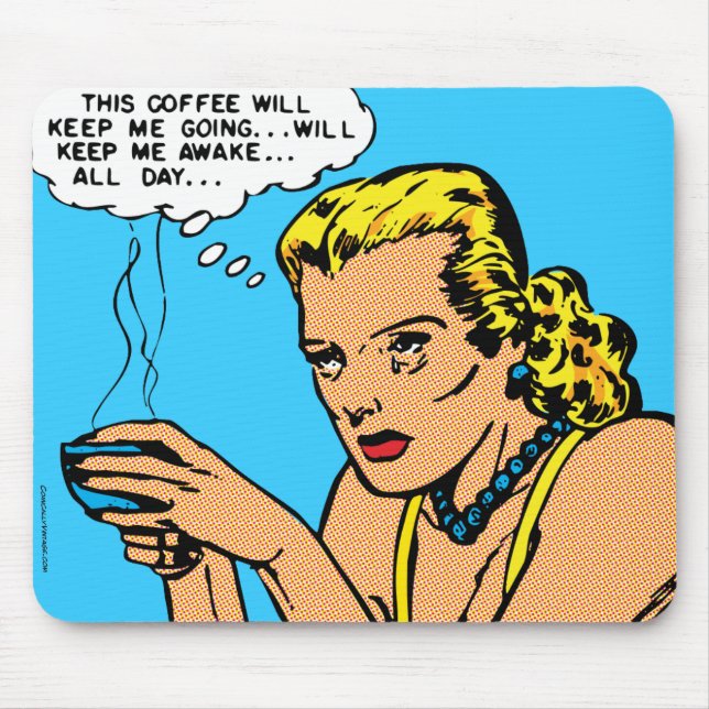Tapis De Souris Ce café me maintiendra éveillé - bleu (Devant)