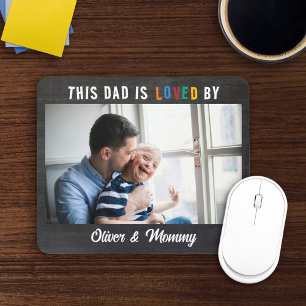 Tapis De Souris Ce papa est aimé par Ajouter photo & noms