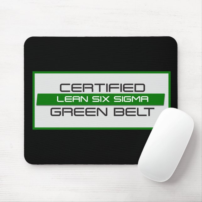 Tapis De Souris Ceinture verte certifiée Lean Six Sigma (Avec souris)