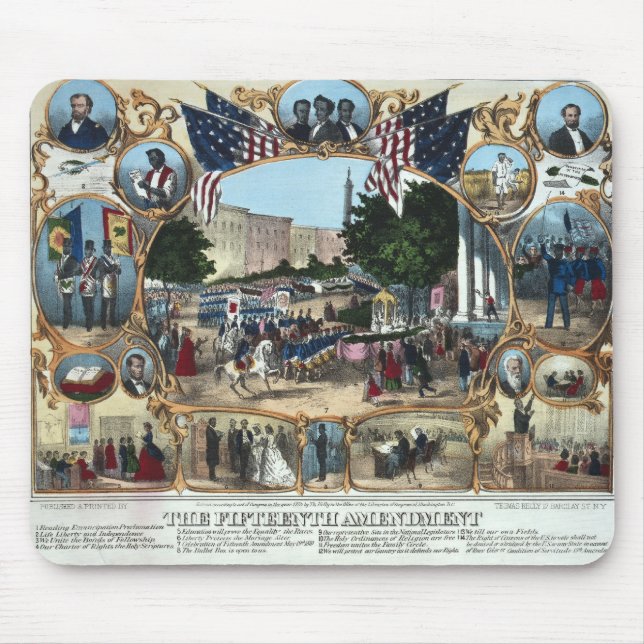 Tapis De Souris Célébrant le 15ème amendement - 1870 - (Devant)