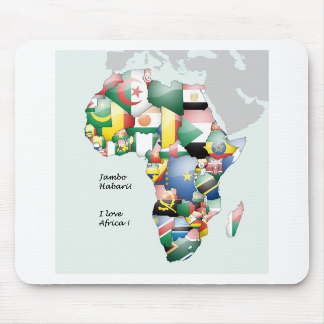 Tapis De Souris Célébration de l'Afrique dans le design des drapea (Devant)