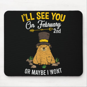 Tapis De Souris Célébration vintage de la journée de la marmotte d