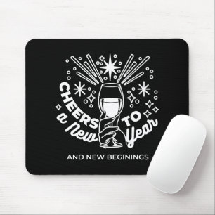 Tapis De Souris Célébrer les nouveaux débuts Vin Verre Illustratio