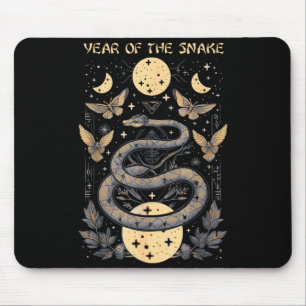 Tapis De Souris Célébrez le Nouvel An Chinois du Serpent 2025 Lune