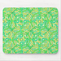 Celtic noeud irlandais Motif tresse vert jaune