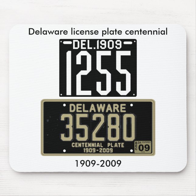 Tapis De Souris Centennial de plaque minéralogique du Delaware (Devant)