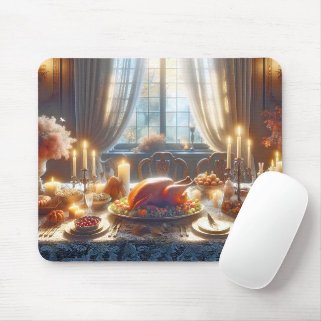 Tapis De Souris Centre Thankesgiving Turkey (Avec souris)