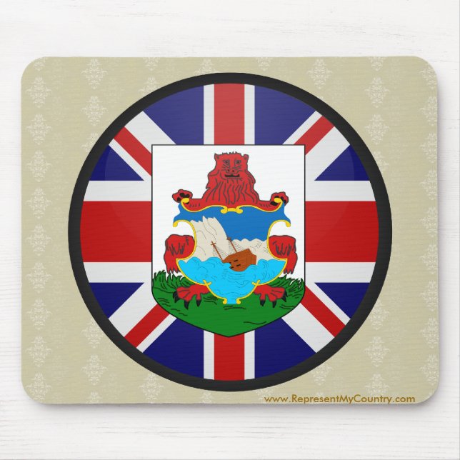 Tapis De Souris Cercle de drapeau de qualité des Bermudes (Devant)