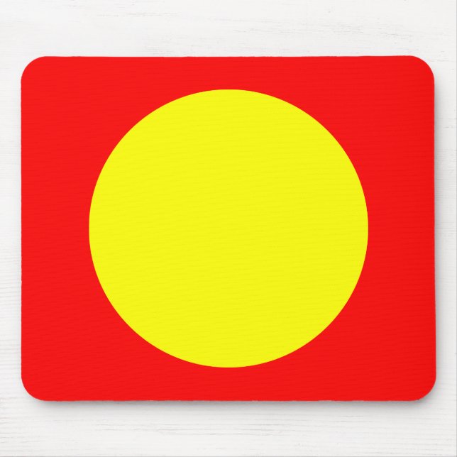 Tapis De Souris Cercle - Jaune et rouge (Devant)