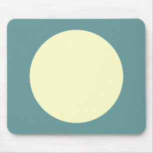 Tapis De Souris Cercle - Jaune pâle et Vert Océan