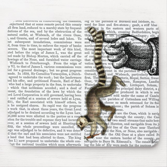 Tapis De Souris Cercle Lémur à bout sur doigt 2 (Devant)