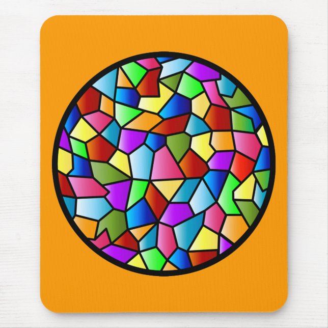Tapis De Souris Cercle Mousepad en verre souillé (Devant)