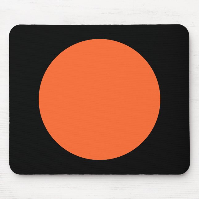 Tapis De Souris Cercle - Orange d'automne avec noir (Devant)
