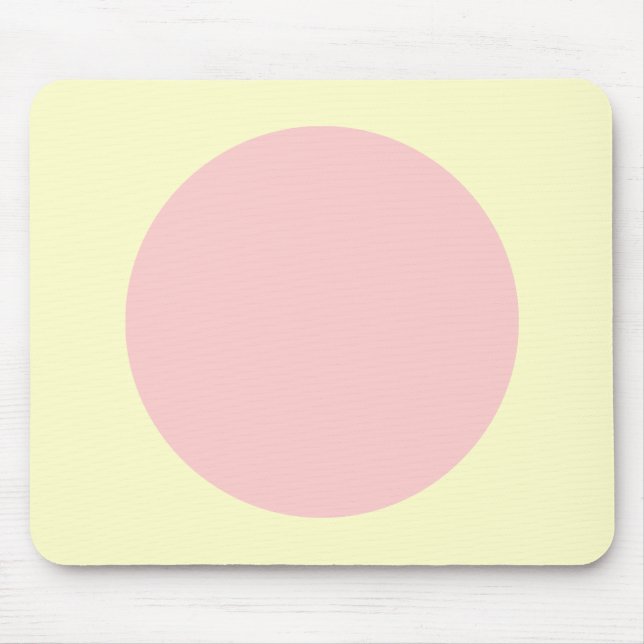 Tapis De Souris Cercle - rose pâle avec jaune pâle (Devant)