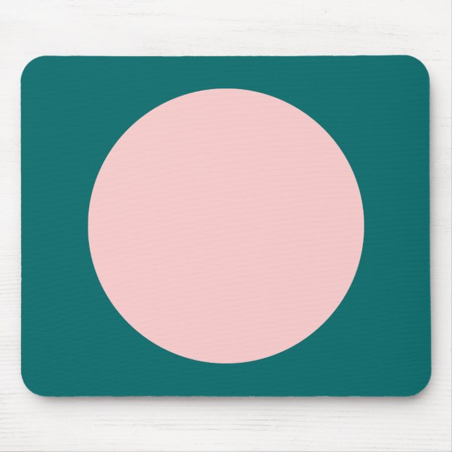 Tapis De Souris Cercle - rose pâle avec vert mousse (Devant)