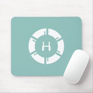 Tapis De Souris Cercle SciFi Futuriste Avec Mention Monogramme Per
