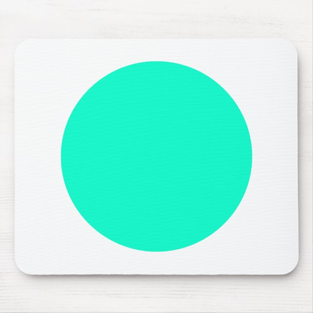 Tapis De Souris Cercle - Turquoise et Blanc (Devant)